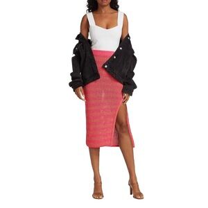 Rag & Bone Striped Carson Knit Cotton Crochet Skirt M Beachy Boho Body Con $326